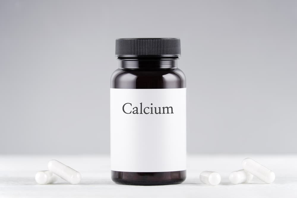 Bottle of calcium tablets