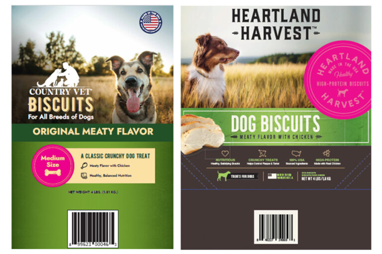Packages of Consumers Supply Distributing recalled dog biscuits