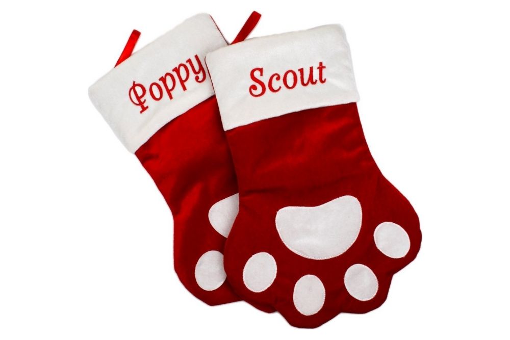 Frisco dog paw Christmas stocking