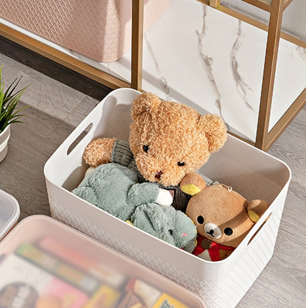 HANAMYA Lidded Organizer Cat & Dog Toy Storage Bin