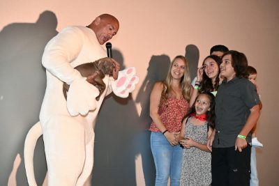 The Rock Changes Life of Family and Puppy at Movie Screening